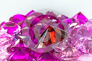 colorful gems on white background