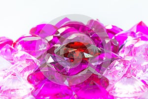 colorful gems on white background photo
