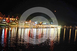 The light from the people was down the river