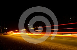 Light Photography busy highway, India