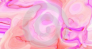 Light pink alcohol ink abstract background. Smudged soft flow liquid effect watercolor paint splash texture illustration