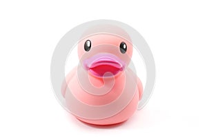 Light pink bath duck looking at you