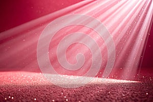 Light Pink Beams of Light on Gradient Red Background