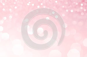 Light pink bokeh,circle abstract light background,Pink shining lights, sparkling glittering Valentines day,women day or event ligh