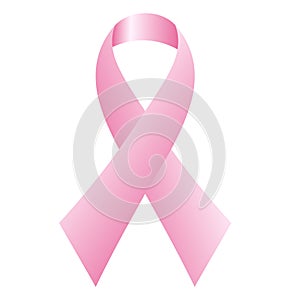 Light pink breast cancer awareness ribbon, isolated vector illustration