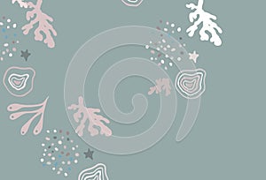 Light Pink, Green vector pattern with random forms.