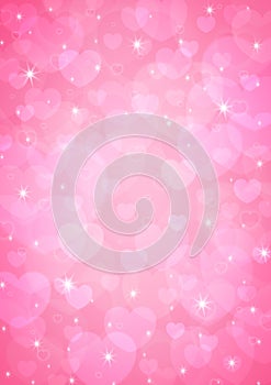 Light pink heart bokeh for love background