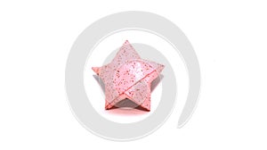 Light Pink origami star with silver glitter