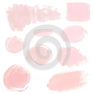 Light pink pastel acrylic brush strokes, delicate textures for logo, decoration, wedding invitation