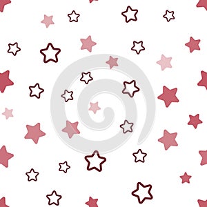 Light Pink, Red vector seamless texture with beautiful stars.