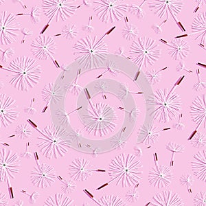 Light pink seamless pattern with dandelion fluff photo