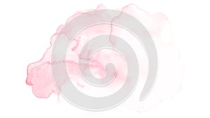 Light pink watercolor stains isolated on white background