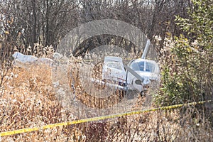 Light plane crash near highway
