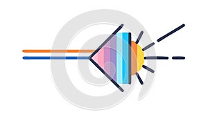 Light Prism Refraction Physics Science Vector, vector design Generative AI