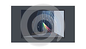 Light Prism Refraction Physics Vector Scene, vector design Generative AI