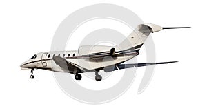 Light private airplane isolated on white background