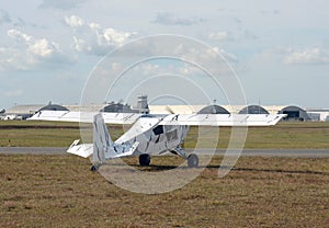 Light private airplane taxiing photo