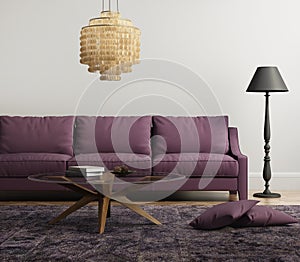 Light purple elegant stylish living room