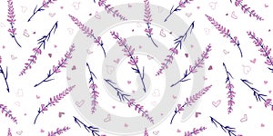 Light purple lavender repeat pattern design. photo