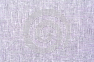 Light purple linen fabric background, close up