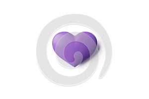 light purple or violet hearts on white background. ultraviolet color. Colors and symbols that represent equality Racial and Gender