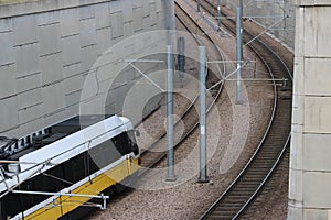 Light Rail Commuter Train arriving at major hub