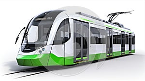 Light Rail or speed tram on white background, a mode of transport