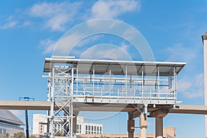 Light rail system station under construction in Las Colinas, Irving, Texas, USA