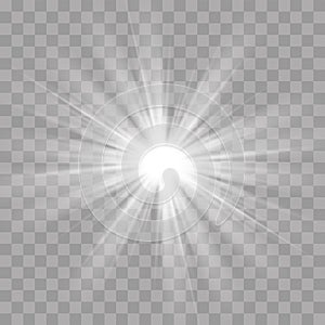 Light rays flash sun star shine radiance effect