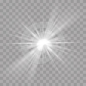 Light rays flash sun star shine radiance effect