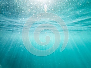 Light rays underwater in the ocean