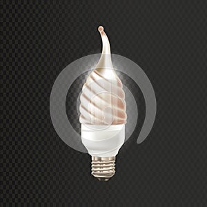 Light realistic fluorescent lamp. Economical, energy-saving light bulbs.