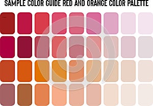 Light Red Color Palette, Red Color Guide Palette with Color Names.