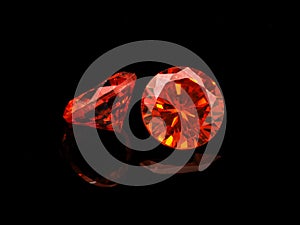 Light Red Gemstone on a Black Background