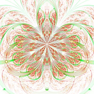 Light red and green fractal flower
