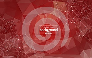 low poly connecting and dots background. Vector tech design