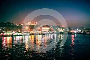 Light reflections at night in Stambul