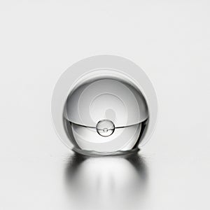 Light refraction creates subtle shadows and highlights, enhancing the