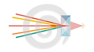 Light Refraction Through Prism Creating Rainbow, vector design Generative AI
