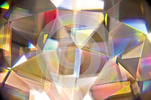 Light refractions through crystal