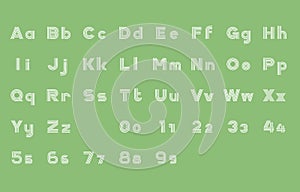 Light Retro Line Vector Typeface with Soft Green Background