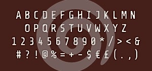 Light rounded alphabet set for dark theme. Vector decorative typography. Decorative typeset style. Latin script for headers.
