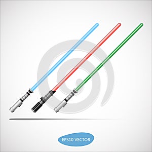 Light Saber - Futuristic Energy Weapon. Isolated Vector Illustration