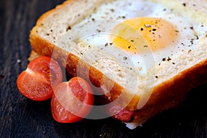 Light sandwich with egg and tomatoes