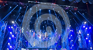 Light from the scene during the concert.