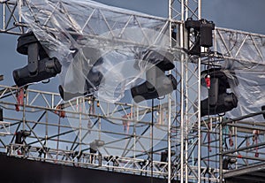 Light from the scene during the concert.