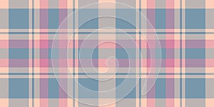 Light seamless vector fabric, outline texture pattern plaid. Softness textile check tartan background in pastel and light colors