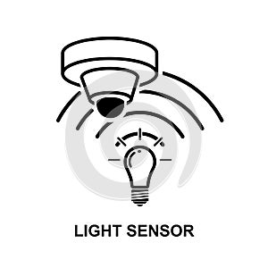 Light sensor icon isolated on white baackground vector illustration. photo