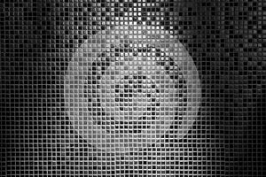 Light and shade abstract background of gray tiled wall in grid pattern