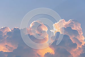 The light and shadow of the clouds in the sky